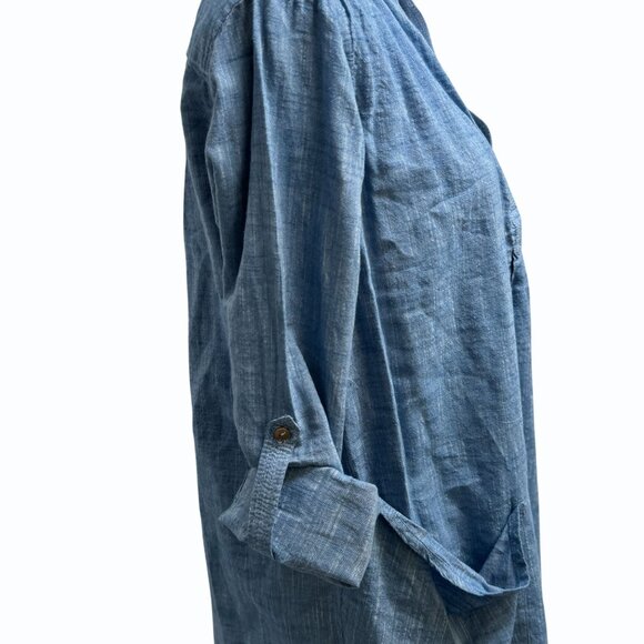 Seafolly Australia Boyfriend Beach Shirt Cover-Up XS Chambray‎ Blue Tunic - Picture 5 of 12